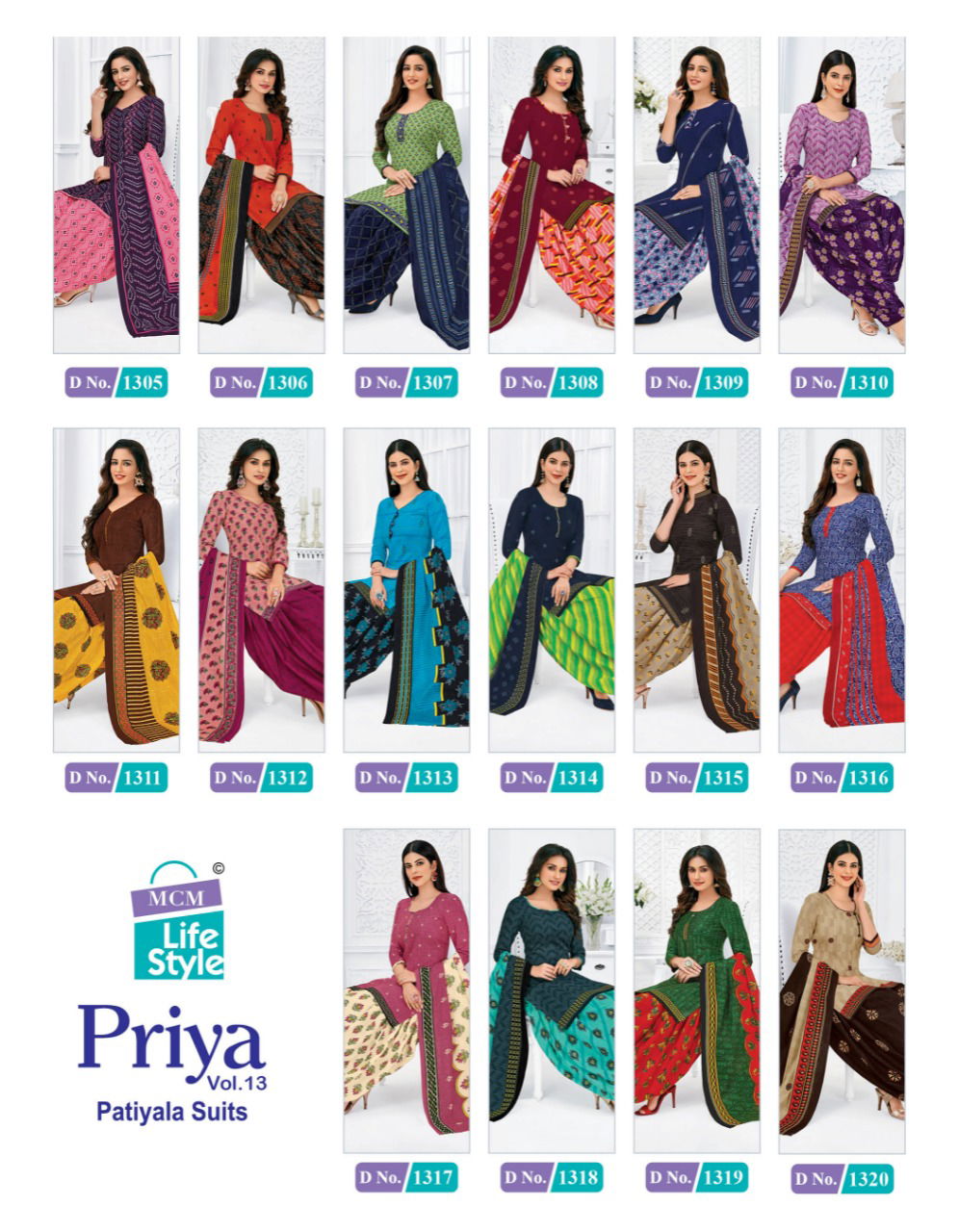 Mcm Priya 13 Latest Ready Made Patiyala Regular Wear Dress Collection